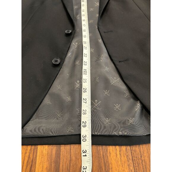 John Varvatos Men's Black Notch Lapel Long Sleeve Solid USA Blazer Size 39 - Picture 2 of 7